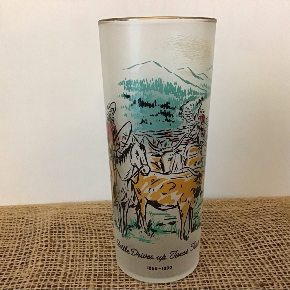 Vintage 50’s Colorado Centennial Commemorative “Rush To The Rockies” Glass